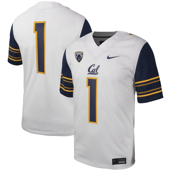  Mens Youth Cal Bears Custom Nike White Football Game Jersey 