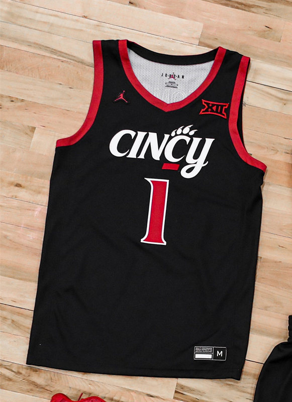  Mens Youth Cincinnati Bearcats Custom 2023-24 Black College Basketball Limited Jersey 