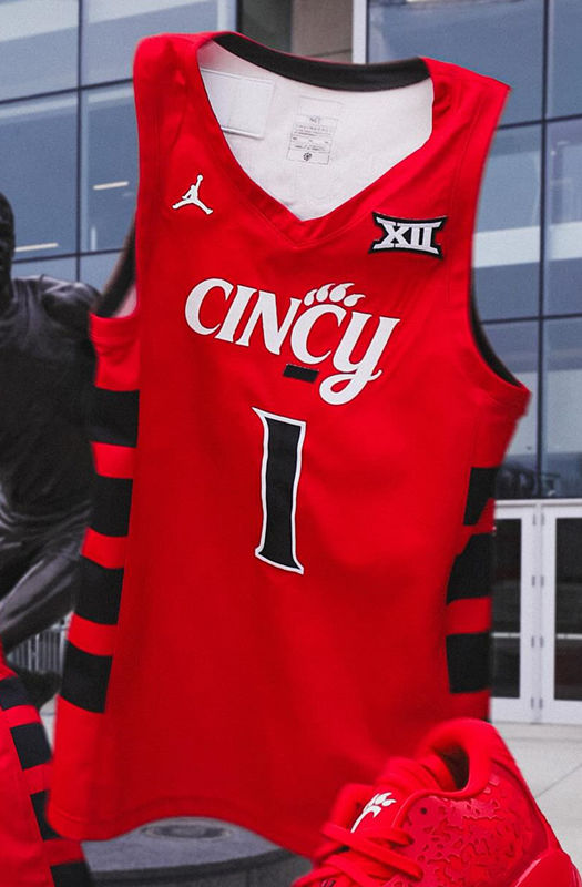  Mens Youth Cincinnati Bearcats Custom 2023-24 Red XII College Basketball Game Jersey 