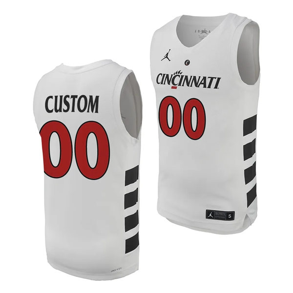  Mens Youth Cincinnati Bearcats Custom 2023-24 White XII College Basketball Game Jersey 