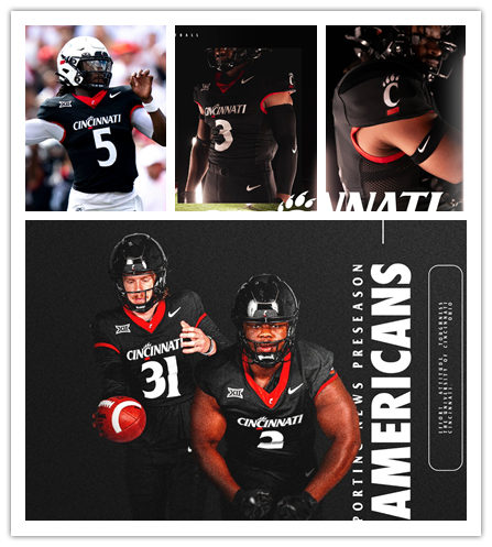  Mens Youth Cincinnati Bearcats Custom 2023 Nike Black BIG-12 Football Game Jersey 