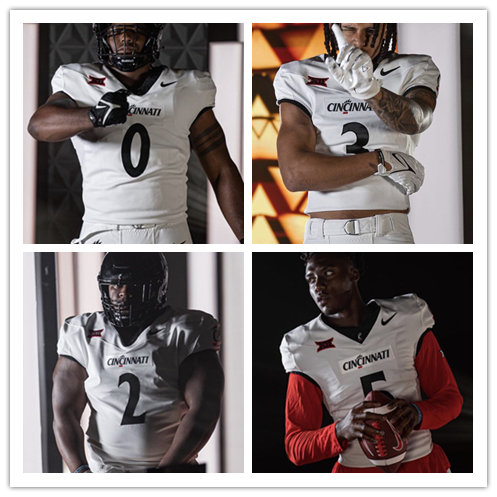  Mens Youth Cincinnati Bearcats Custom 2023 Nike White BIG-12 Football Game Jersey 