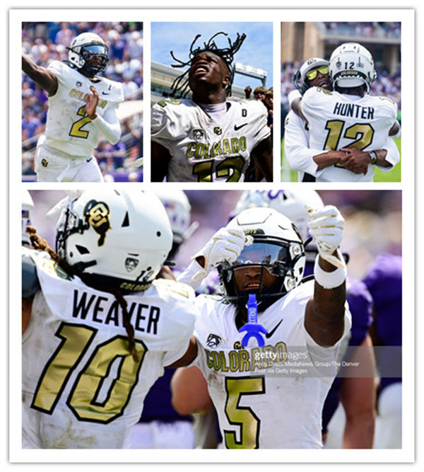  Mens Youth Colorado Buffaloes Custom 2023 White Gold Football Jersey 