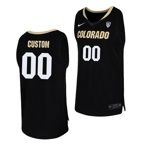  Mens Youth Colorado Buffaloes Custom Nike 2022-23 Black College Basketball Game Jersey 