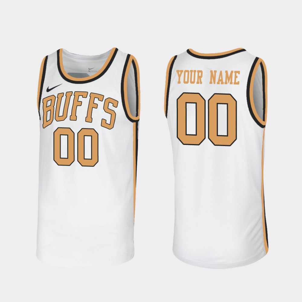 Mens Youth Colorado Buffaloes Custom Nike 2022-23 White Gold College Basketball Game Jersey 