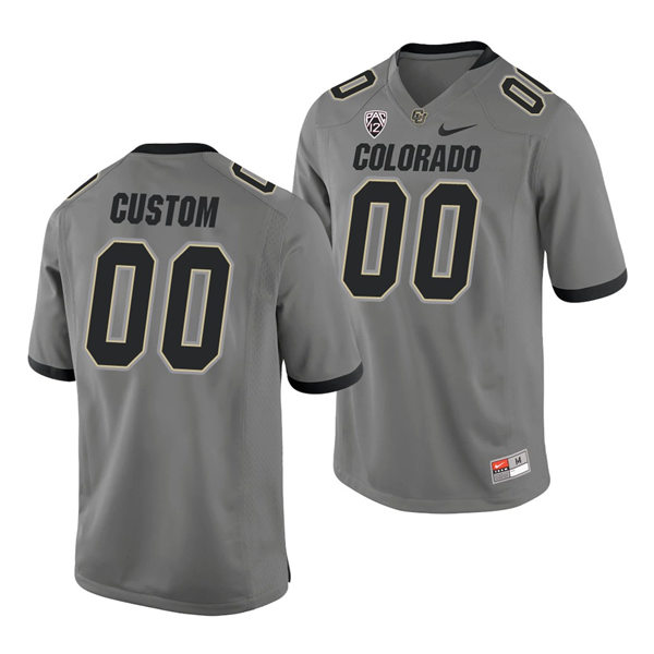  Mens Youth Colorado Buffaloes Custom Nike 2022 Gray Football Game Jersey 