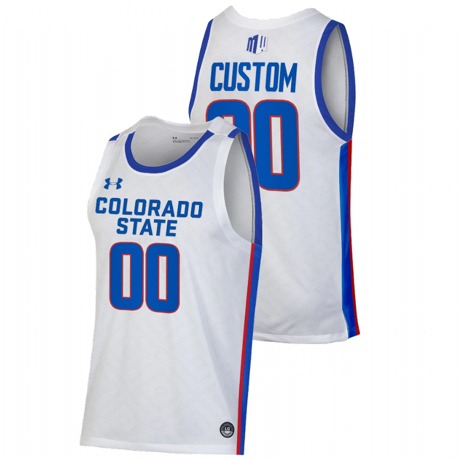  Mens Youth Colorado State Rams Custom 2022 White Pride College Basketball Jersey 