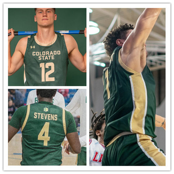  Mens Youth Colorado State Rams Custom 2024 Green Tan College Basketball Game Jersey 