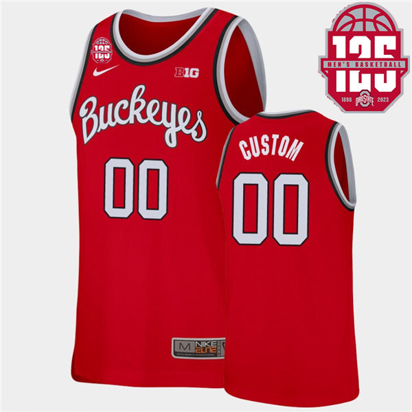  Mens Youth Custom Ohio State Buckeyes Nike 2021 Scarlet Buckeyes College Basketball Jersey 