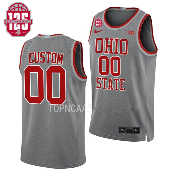  Mens Youth Custom Ohio State Buckeyes Nike 2023 Gray College Basketball Jersey 