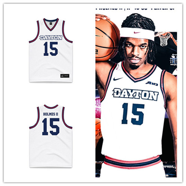  Mens Youth Dayton Flyers Custom College Basketball Game Jersey White 