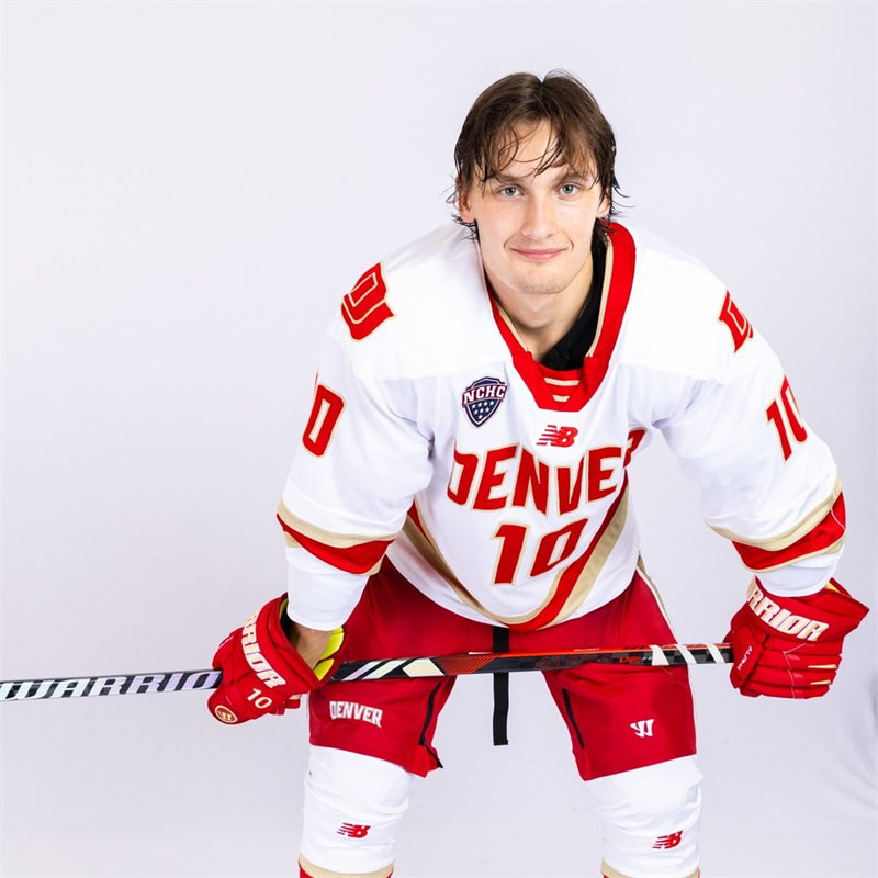  Mens Youth Denver Pioneers Custom New Balance 2023-24 White College Hockey Game Jersey 