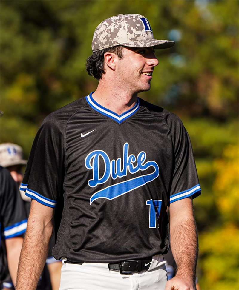  Mens Youth Duke Blue Devils Custom 2024 Black Pullover Baseball Game Jersey 