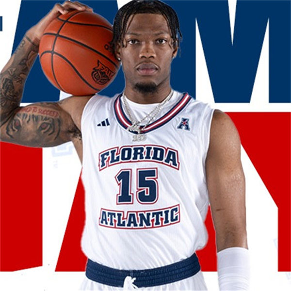  Mens Youth Florida Atlantic Owls Custom 2023-24 White College Basketball Game Jersey 