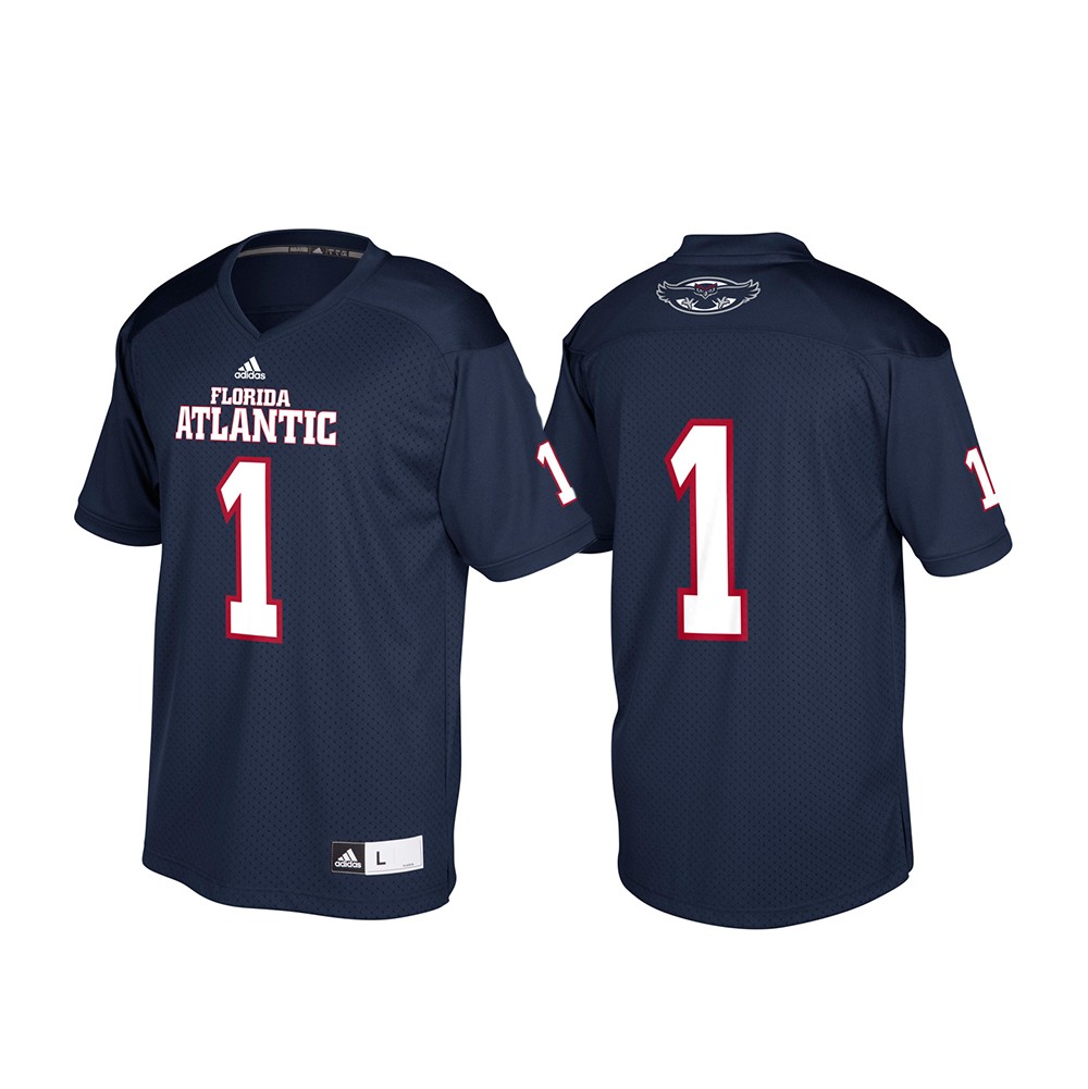  Mens Youth Florida Atlantic Owls Custom Adidas 2019 Football Game Jersey Navy 