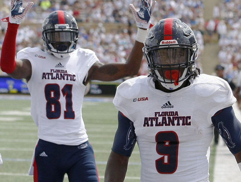  Mens Youth Florida Atlantic Owls Custom Adidas 2019 Football Game Jersey White 