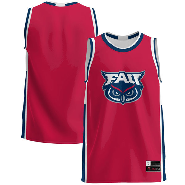 Mens Youth Florida Atlantic Owls Custom Red Team Logo Basketball Limited Jersey 