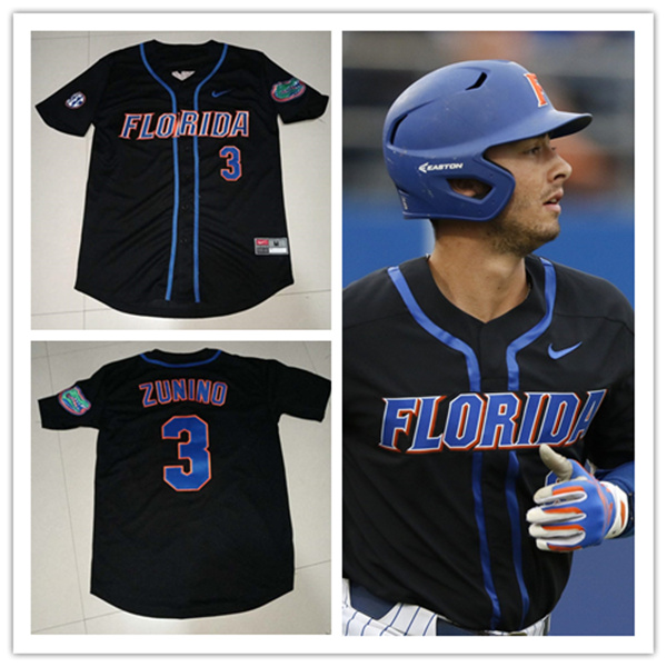  Mens Youth Florida Gators Custom Nike 2018 Black Florida Baseball Jersey 