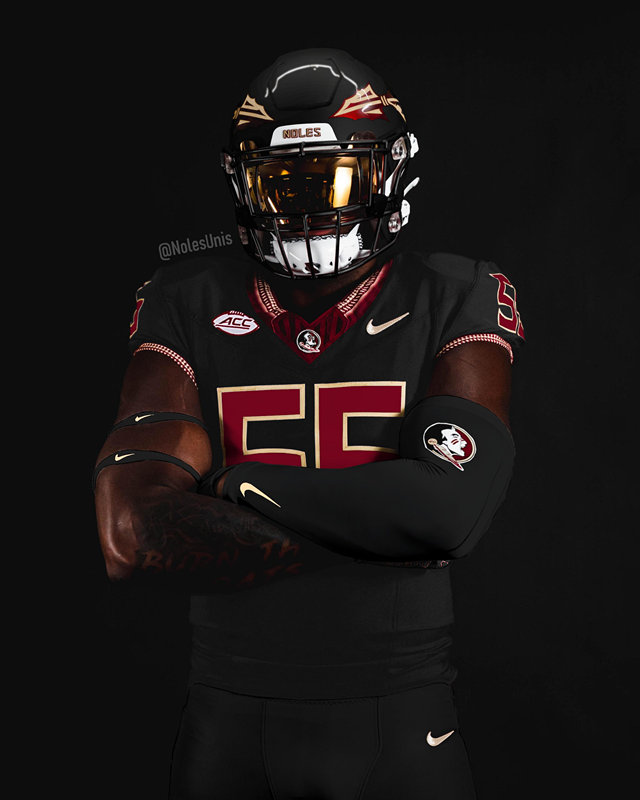  Mens Youth Florida State Seminoles Custom Nike 2023 Black College Football Game Jersey 