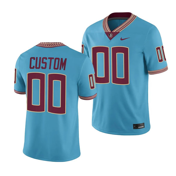  Mens Youth Florida State Seminoles Custom Nike 2023 Blue College Football Game Jersey 