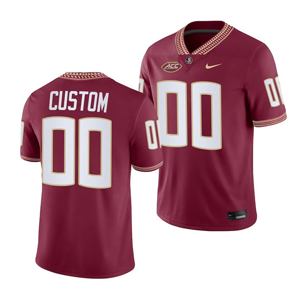  Mens Youth Florida State Seminoles Custom Nike 2023 Garnet College Football Game Jersey 