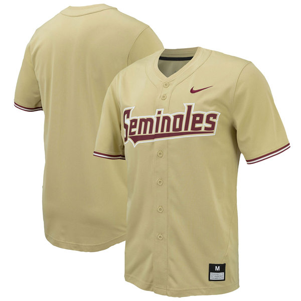  Mens Youth Florida State Seminoles Custom Nike 2024 Gold Baseball Game Jersey 