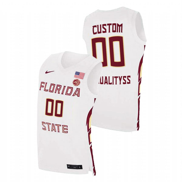  Mens Youth Florida State Seminoles Custom Nike White College Basketball Game Jersey 