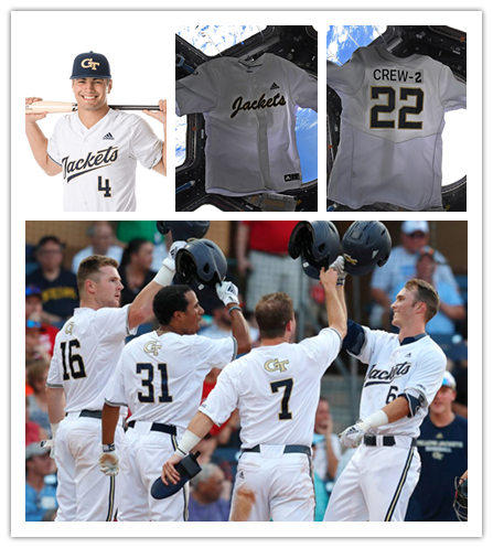  Mens Youth Georgia Tech Yellow Jackets Custom Adidas 2021 White Baseball Jersey 