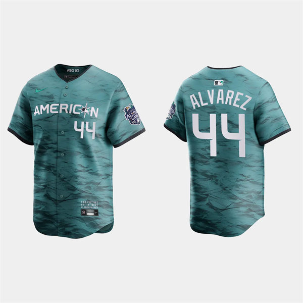  Mens Youth Houston Astros #44 Yordan Alvarez American League 2023 MLB All-Star Game Limited Player Jersey Teal 