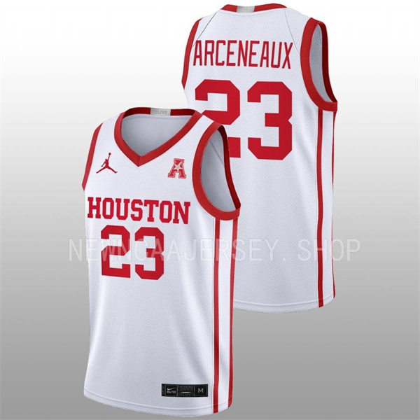  Mens Youth Houston Cougars #23 Terrance Arceneaux (2022-23 White Away College Basketball Jersey 