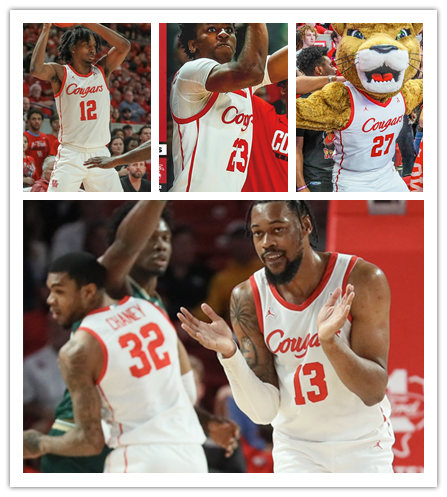  Mens Youth Houston Cougars Custom  2022-23 White Cougars Basketball Game Jersey 