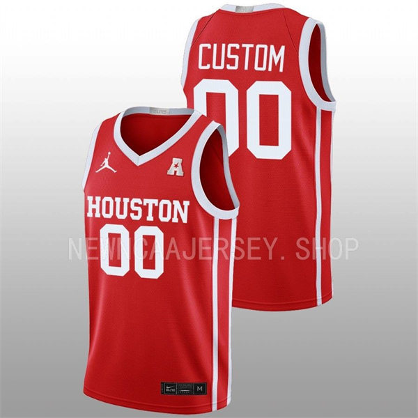  Mens Youth Houston Cougars Custom 2022-23 Home Scarlet College Basketball Jersey 