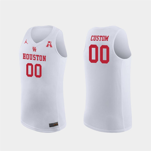  Mens Youth Houston Cougars Custom White Basketball Classic Limited Jersey 