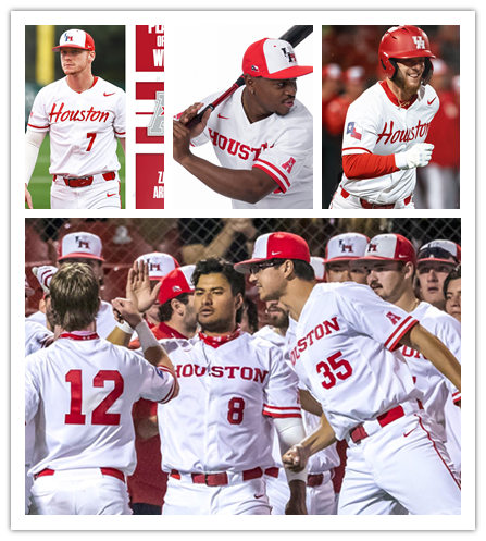  Mens Youth Houston Cougars Custom White Houston Baseball Game Jersey 