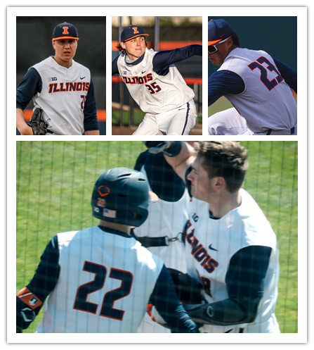  Mens Youth Illinois Fighting Illini Custom Nike Grey Pullover Baseball Vest Jersey 