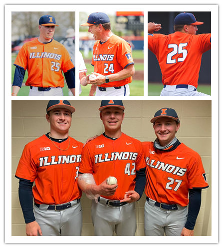 Mens Youth Illinois Fighting Illini Custom Nike Orange Baseball Game Jersey 