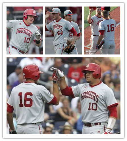  Mens Youth Indiana Hoosiers Custom 2014 adidas Grey Pullover Hoosiers College Baseball Jersey 