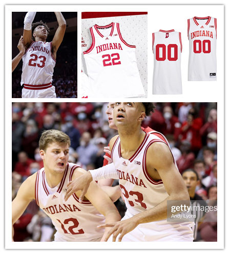  Mens Youth Indiana Hoosiers Custom Adidas 2022 White College Basketball Game Jersey 