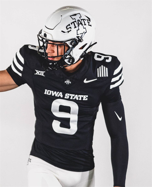 Mens Youth Iowa State Cyclones Custom Nike 2024 Black College Football Game Jersey 
