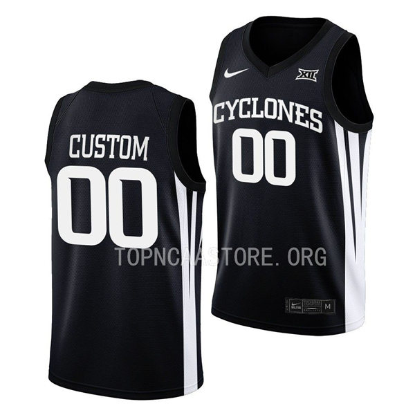 Mens Youth Iowa State Cyclones Custom Nike 2024 Black Cyclones College Basketball Jersey 