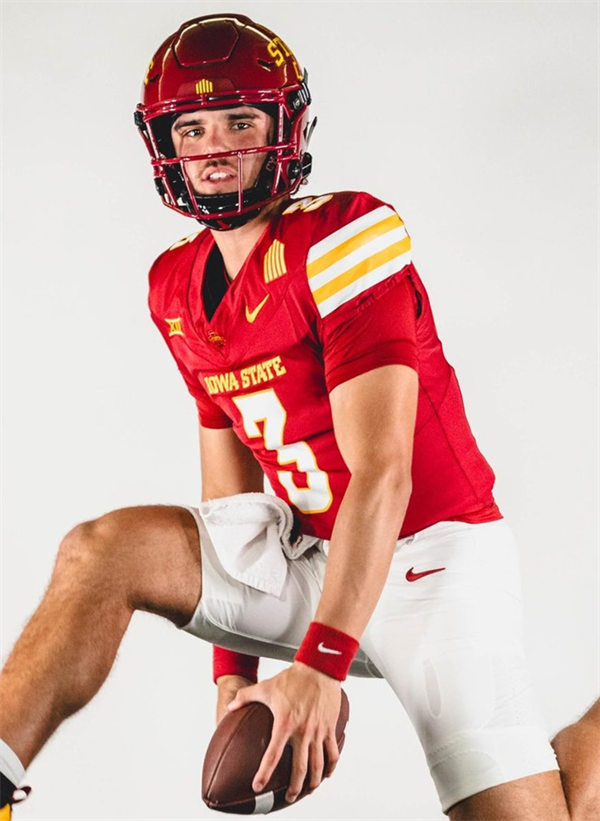  Mens Youth Iowa State Cyclones Custom Nike 2024 Cardinal College Football Game Jersey 