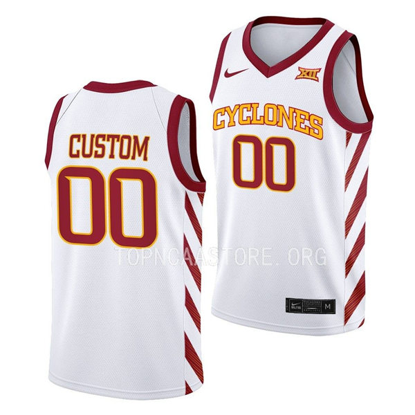  Mens Youth Iowa State Cyclones Custom Nike 2024 White College Basketball Jersey 