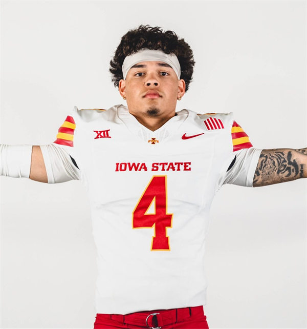  Mens Youth Iowa State Cyclones Custom Nike 2024 White College Football Game Jersey 