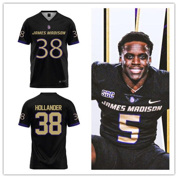  Mens Youth James Madison Dukes Custom 2024 Football Game Jersey Black 