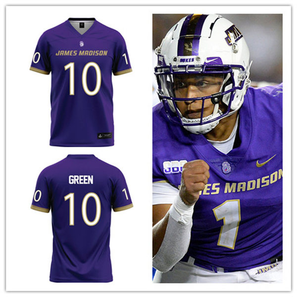  Mens Youth James Madison Dukes Custom 2024 Football Game Jersey Purple 