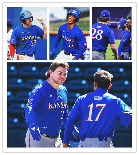  Mens Youth Kansas Jayhawks Custom Adidas two-Button Pullover Roayl College Baseball Game Jersey 