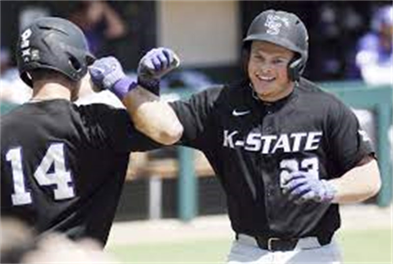  Mens Youth Kansas State Wildcats Custom Nike Black College Baseball Game Jersey 