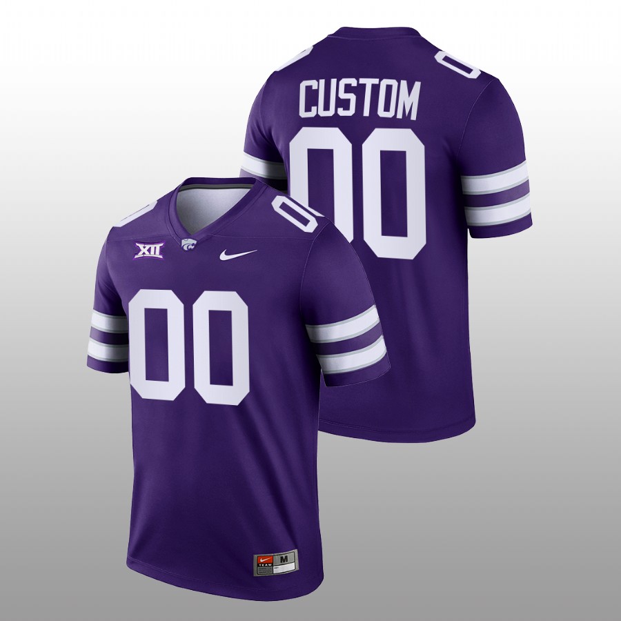 Mens Youth Kansas State Wildcats Custom Nike Purple College Football Game Jersey 