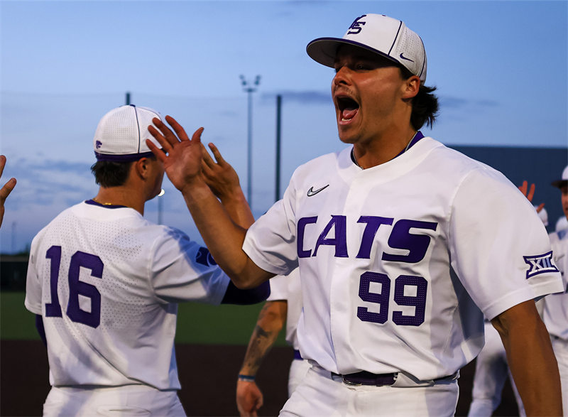  Mens Youth Kansas State Wildcats Custom Nike White College Baseball Game Jersey 