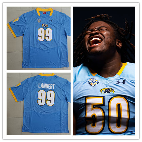  Mens Youth Kent State Golden Flashes Custom 2022 Light Blue Football Game Jersey 